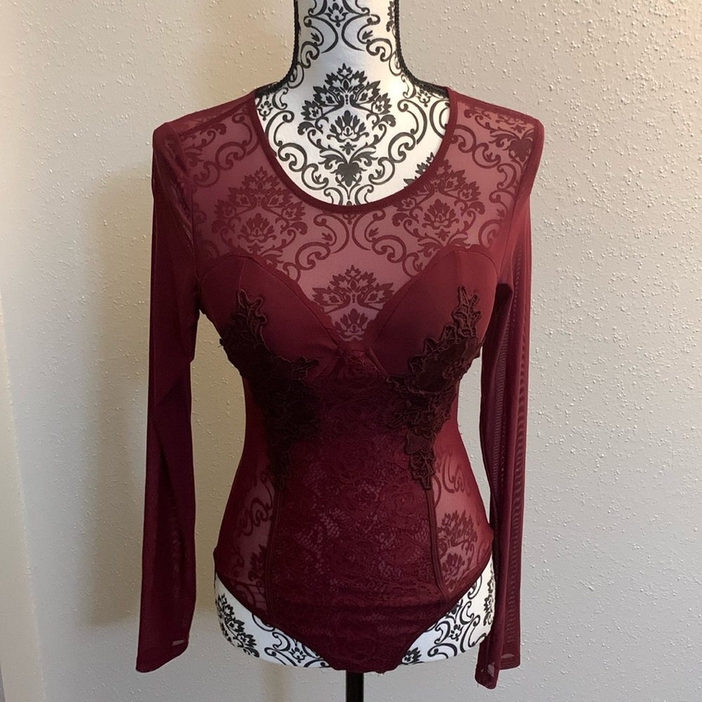 Maroon Bodysuit with Longsleeves